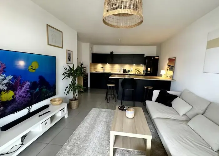 Superbe Appart 2Ch, Clim, Terrasse, Pkg, Wifi, Tv